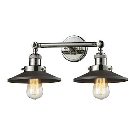 Innovations Lighting 2 Light Vertical Bath Vanity Light 208L-PN-M6BK